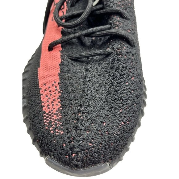 Adidas Yeezy Boost 350 V2 Black/Red Sneakers Size 8.5 Mens Lace-Up Knit Athletic - Picture 10 of 10